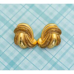 Vintage Celestial Curves Gold Tone Stud Earrings by Avon - L21